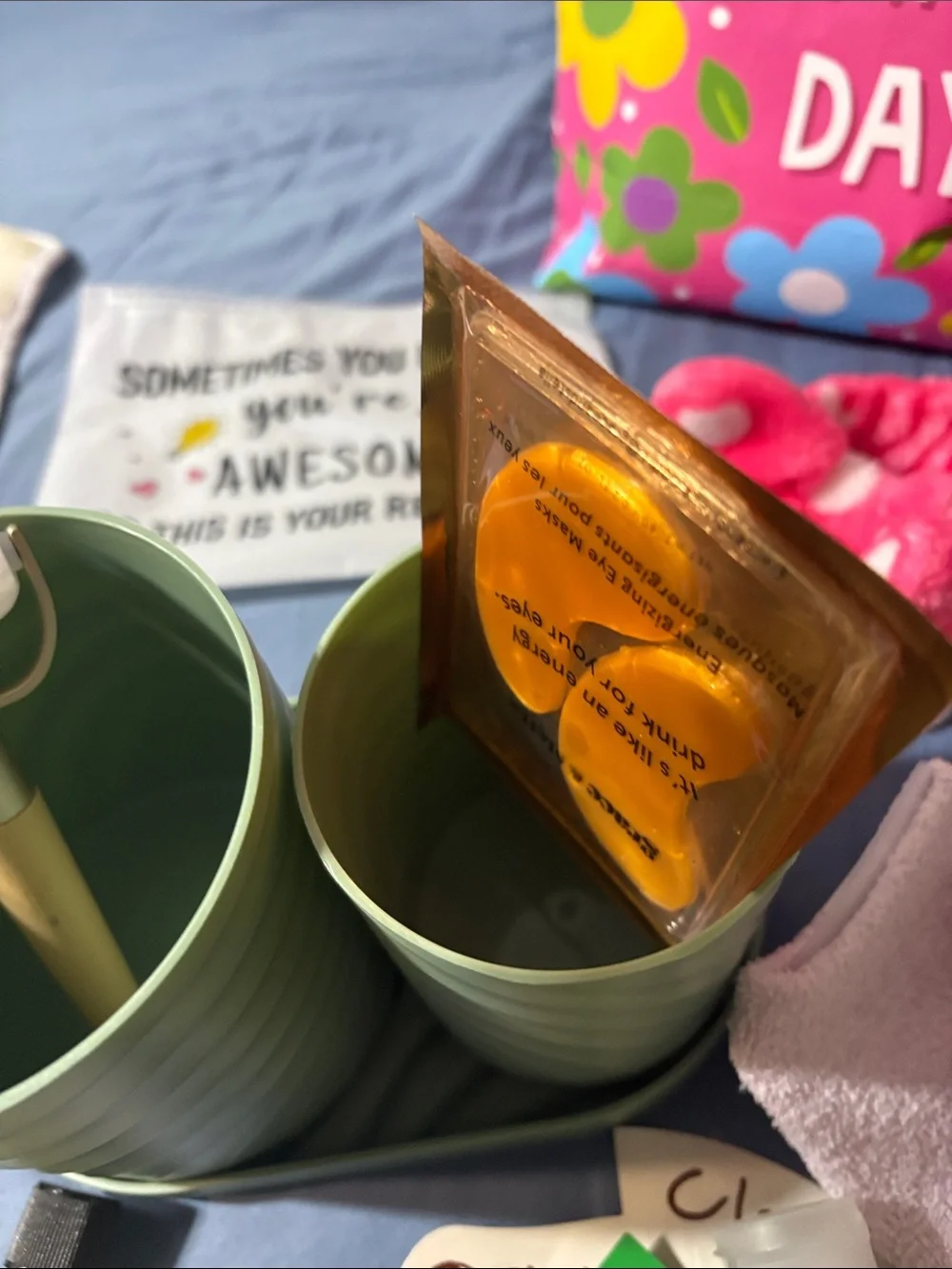 Happy Day Floral Gift Bag with Assorted Self-Care Items